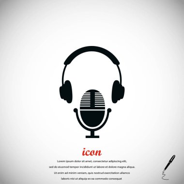  kulaklık ve mikrofon simgesi