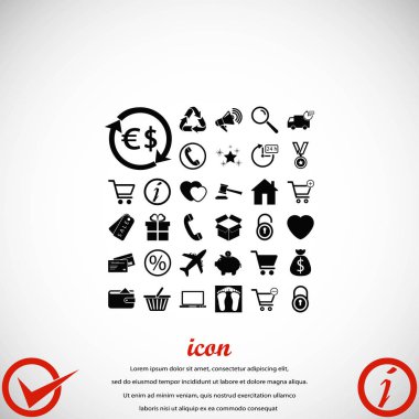 alışveriş simgeler vektör