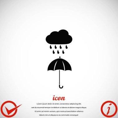 bulut ve şemsiye simgesi