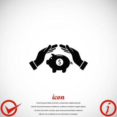 Kaydetme, kumbara vektör simgesi