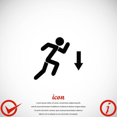 şekil adam ve yön ok simgesi
