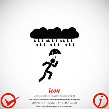 Yalnız yağmur simgesi