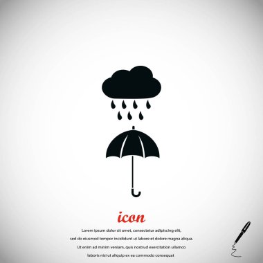 bulut ve şemsiye simgesi