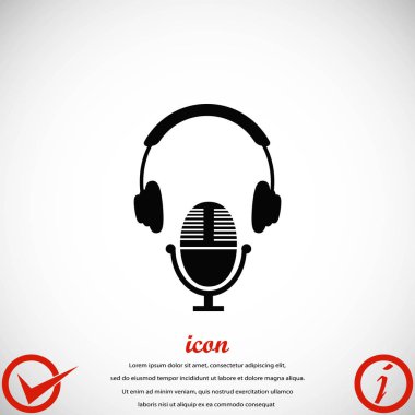  kulaklık ve mikrofon simgesi