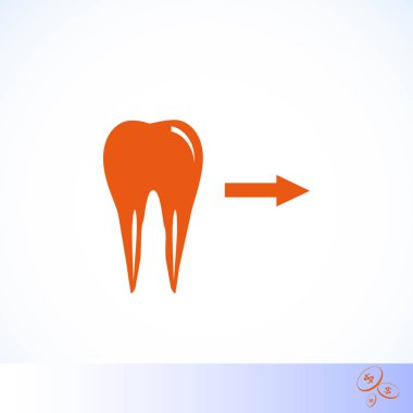 Diş yönü gösterir. simge. vektör