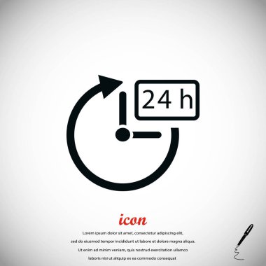 24 saat simge vektör