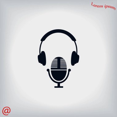  kulaklık ve mikrofon simgesi