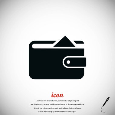 Düz uzun gölge cüzdan simgesi