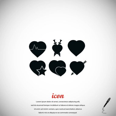 Kalpler simgeler vektör