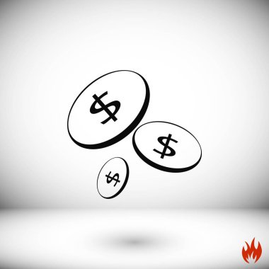 Düz para vektör simgesi 