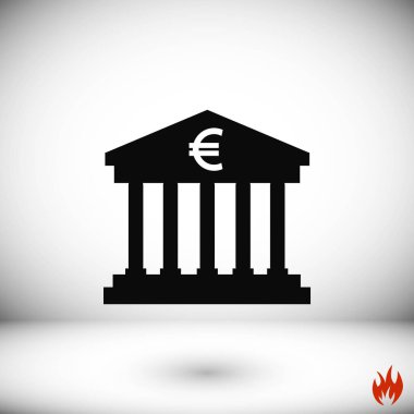 Euro banka vektör simgesi