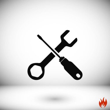 tornavida ve anahtar simgesi