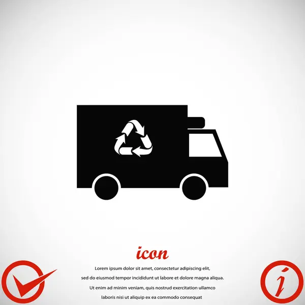 Icona del camion del riciclaggio — Vettoriale Stock