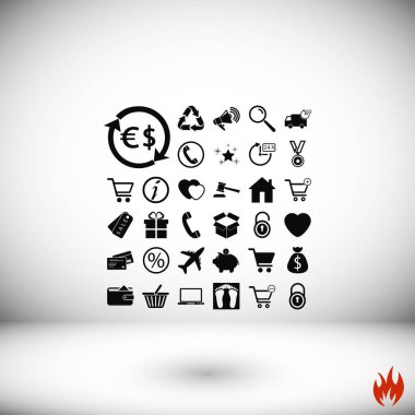 alışveriş simgeler vektör