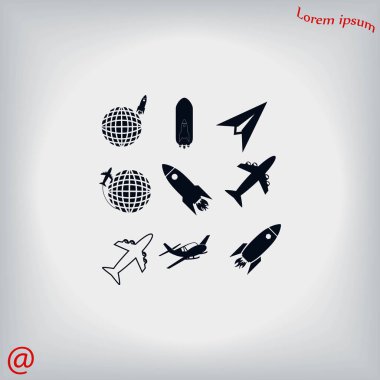 Dünya ve roketler simgesi