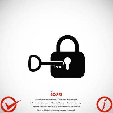 Kilit ve anahtar vektör simgesi