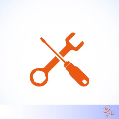 tornavida ve anahtar simgesi