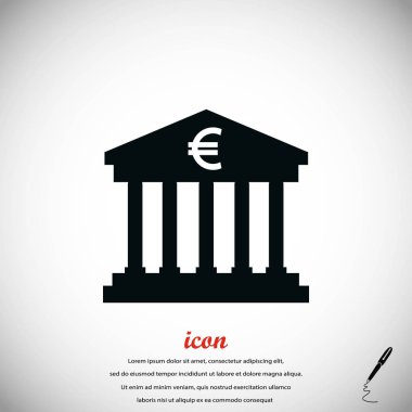 Euro banka vektör simgesi