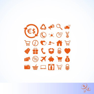 alışveriş simgeler vektör