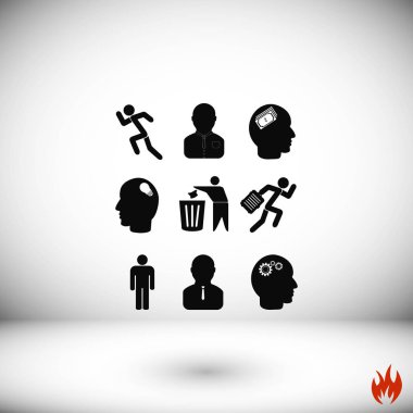 siyah çalışma işadamı simgesi