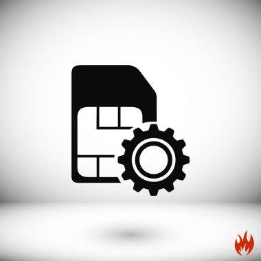 SIM kartı ayarı basit simgesi 