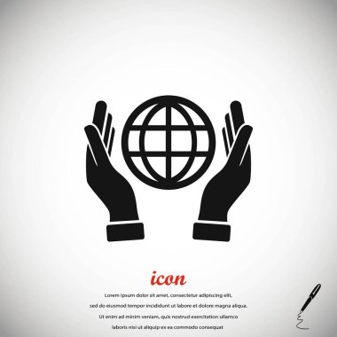 El ele tutuşan dünya - vektör simgesi