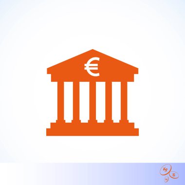 Euro banka vektör simgesi