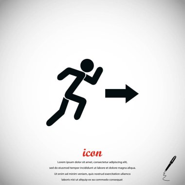  çalışan adam şekil ve yön ok simgesi