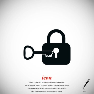 Kilit ve anahtar vektör simgesi