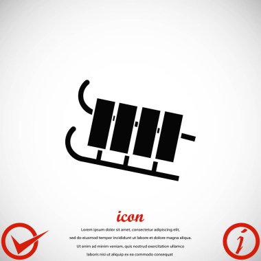 atlı kızak simge vektör