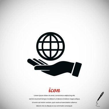 El ele tutuşan dünya - vektör simgesi