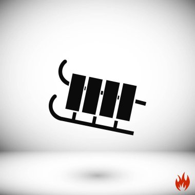 atlı kızak simge vektör