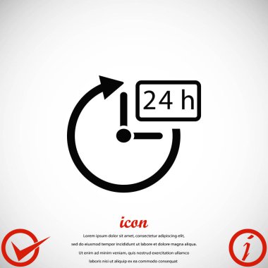 24 saat simge vektör