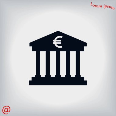 Euro banka vektör simgesi