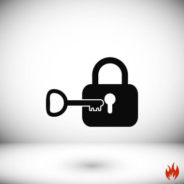 Kilit ve anahtar vektör simgesi