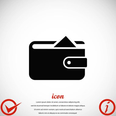 Düz uzun gölge cüzdan simgesi