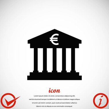 Euro banka vektör simgesi