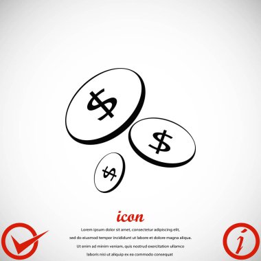 Düz para vektör simgesi 