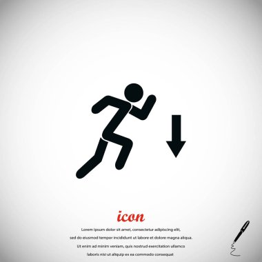 şekil adam ve yön ok simgesi