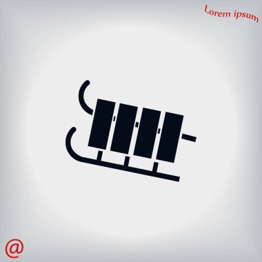 atlı kızak simge vektör