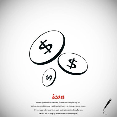 Düz para vektör simgesi 