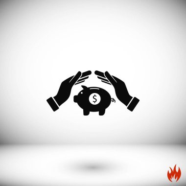 Kaydetme, kumbara vektör simgesi