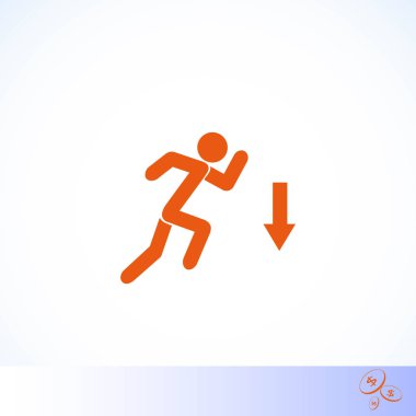 şekil adam ve yön ok simgesi