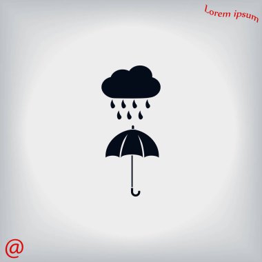 bulut ve şemsiye simgesi