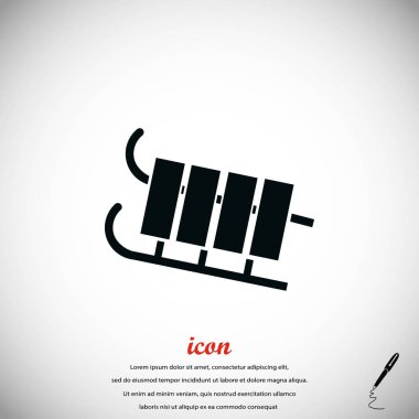 atlı kızak simge vektör