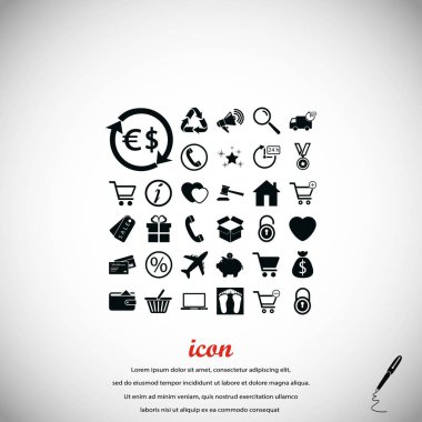 alışveriş simgeler vektör