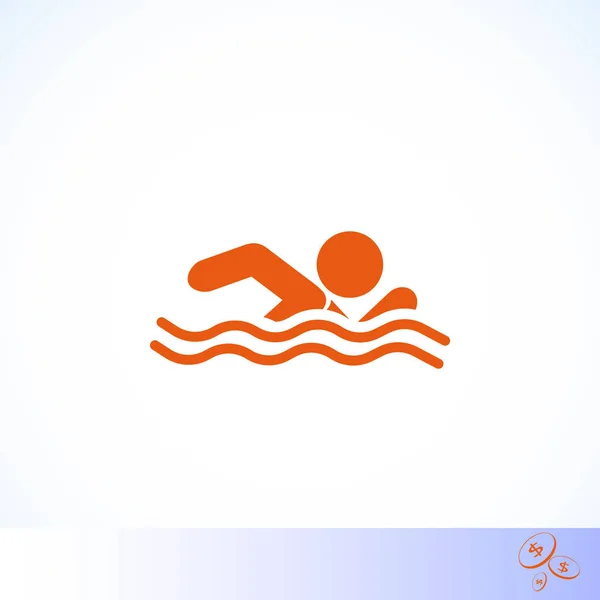 Vector icono de natación — Vector de stock