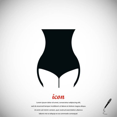 kadın bel simge vektör