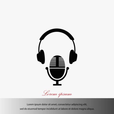  kulaklık ve mikrofon simgesi