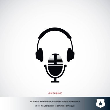  kulaklık ve mikrofon simgesi